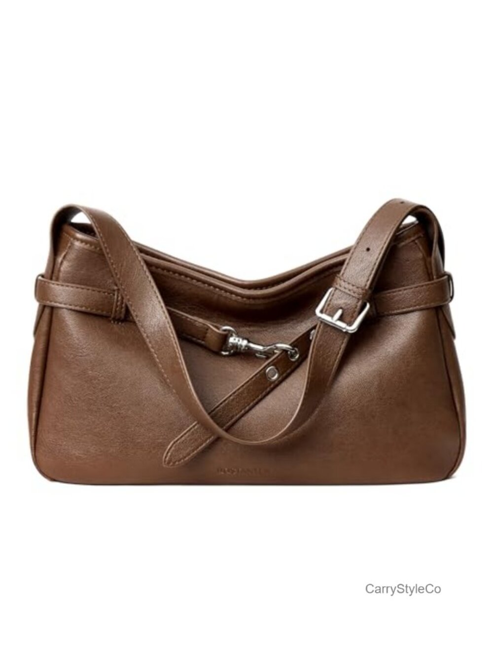 Vegan Leather Hobo Shoulder Bag with Adjustable Strap